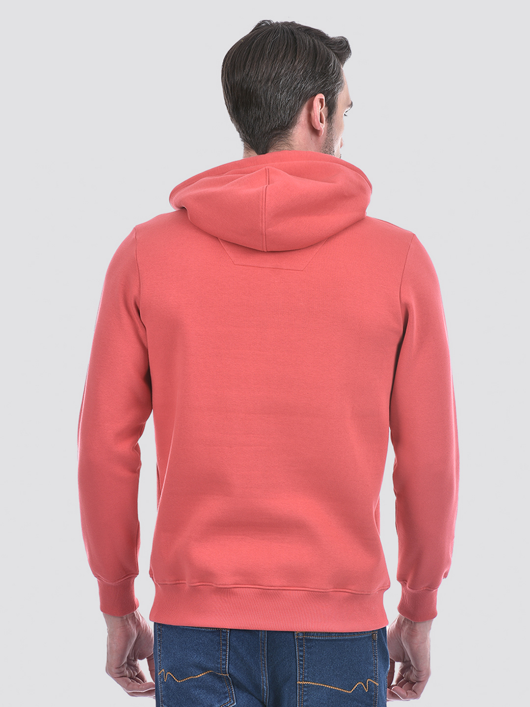 Numero Uno Men Typographic Pink Hooded Neck Cotton Blend Sweatshirt